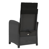 vidaXL 3-delige Bistroset met kussens poly rattan zwart