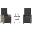 vidaXL 3-delige Bistroset met kussens poly rattan zwart