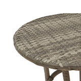 vidaXL 3-delige Bistroset met kussens poly rattan zwart
