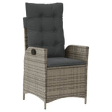 vidaXL 3-delige Bistroset met kussens poly rattan zwart