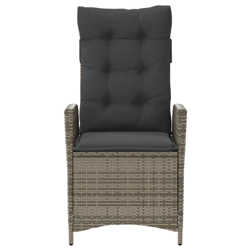 vidaXL 3-delige Bistroset met kussens poly rattan zwart