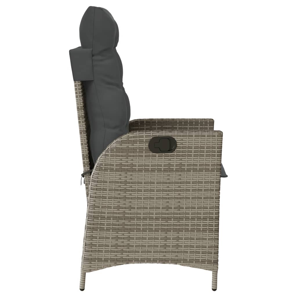 vidaXL 3-delige Bistroset met kussens poly rattan zwart