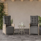 vidaXL Tuinstoel verstelbaar met kussens poly rattan zwart
