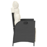 vidaXL 3-delige Bistroset met kussens poly rattan zwart
