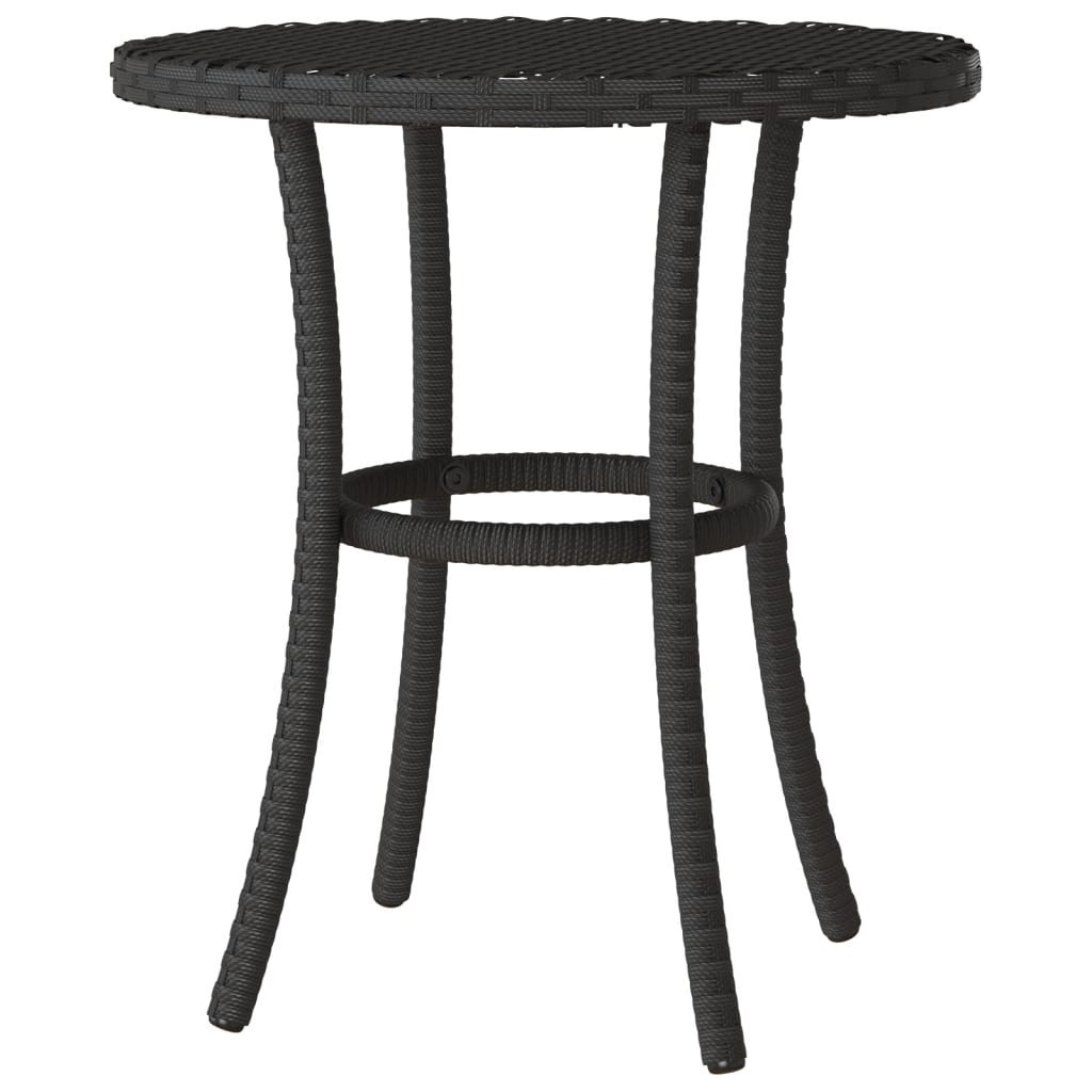 vidaXL 3-delige Bistroset met kussens poly rattan zwart