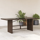 vidaXL Garden Table with Glass Top 190x80x74 cm Poly Rattan Black