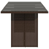 vidaXL Garden Table with Glass Top 190x80x74 cm Poly Rattan Black