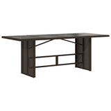 vidaXL Garden Table with Glass Top 190x80x74 cm Poly Rattan Black