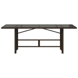 vidaXL Garden Table with Glass Top 190x80x74 cm Poly Rattan Black