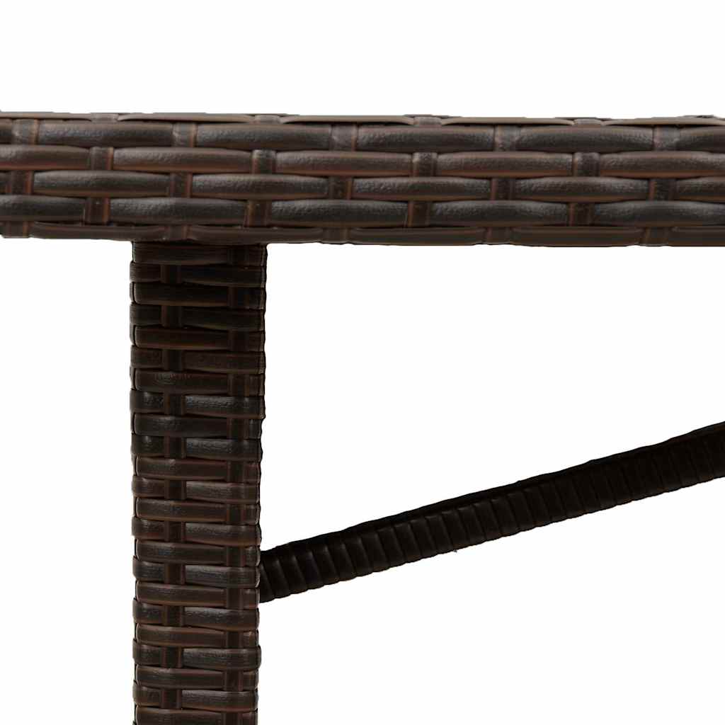 vidaXL Garden Table with Glass Top 190x80x74 cm Poly Rattan Black