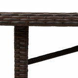 vidaXL Garden Table with Glass Top 190x80x74 cm Poly Rattan Black