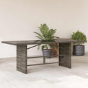 vidaXL Garden Table with Glass Top 190x80x74 cm Poly Rattan Black