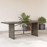 vidaXL Garden Table with Glass Top 190x80x74 cm Poly Rattan Black