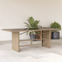 vidaXL Garden Table with Glass Top 190x80x74 cm Poly Rattan Black