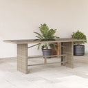 vidaXL Garden Table with Glass Top 190x80x74 cm Poly Rattan Black