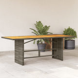 vidaXL Garden Table with Glass Top 190x80x74 cm Poly Rattan Black