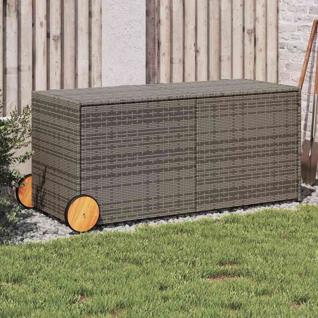 vidaXL Garden Storage Box 283 L Poly Rattan Black