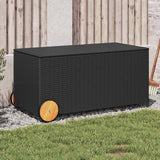 vidaXL Garden Storage Box 283 L Poly Rattan Black