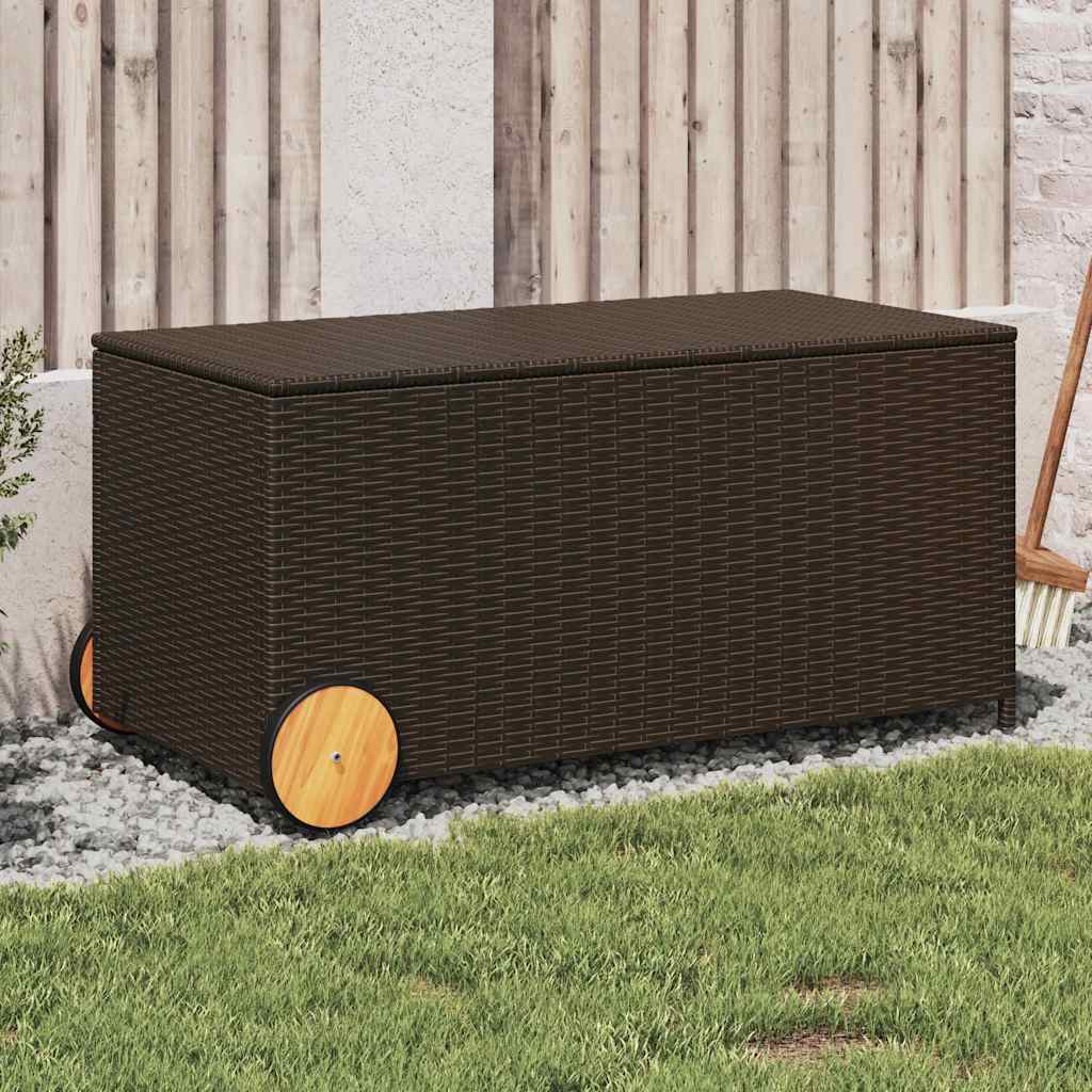 vidaXL Garden Storage Box 283 L Poly Rattan Black