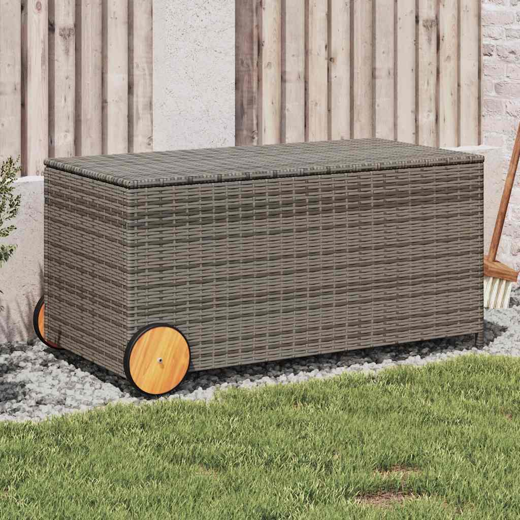 vidaXL Garden Storage Box 283 L Poly Rattan Black