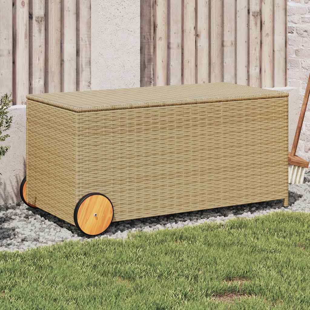 vidaXL Garden Storage Box 283 L Poly Rattan Black