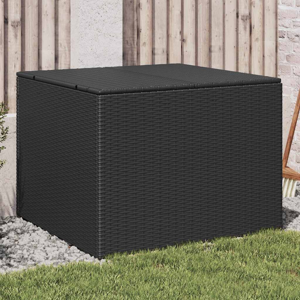 vidaXL Garden Storage Box 283 L Poly Rattan Black