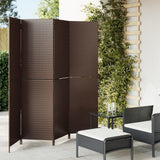 vidaXL Kamerscherm 3 panelen poly rattan zwart