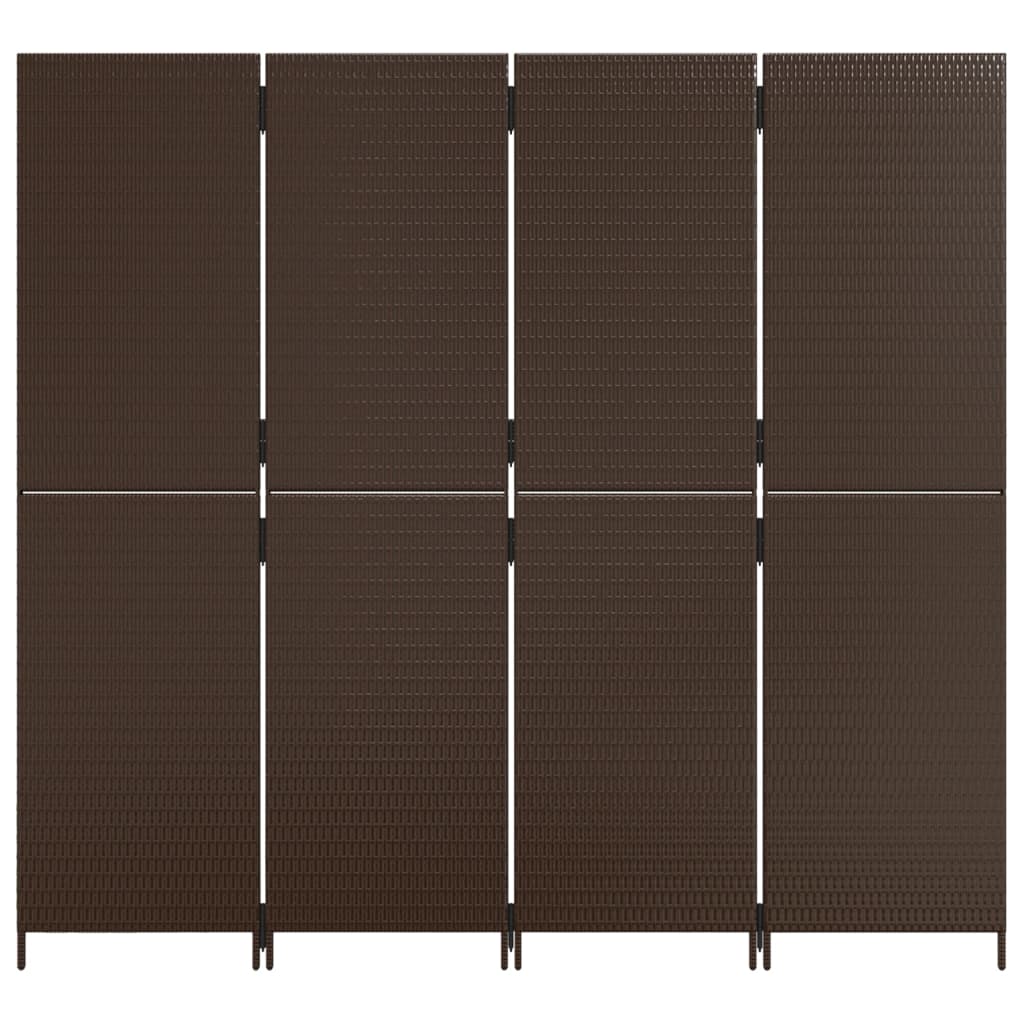 vidaXL Kamerscherm 3 panelen poly rattan zwart