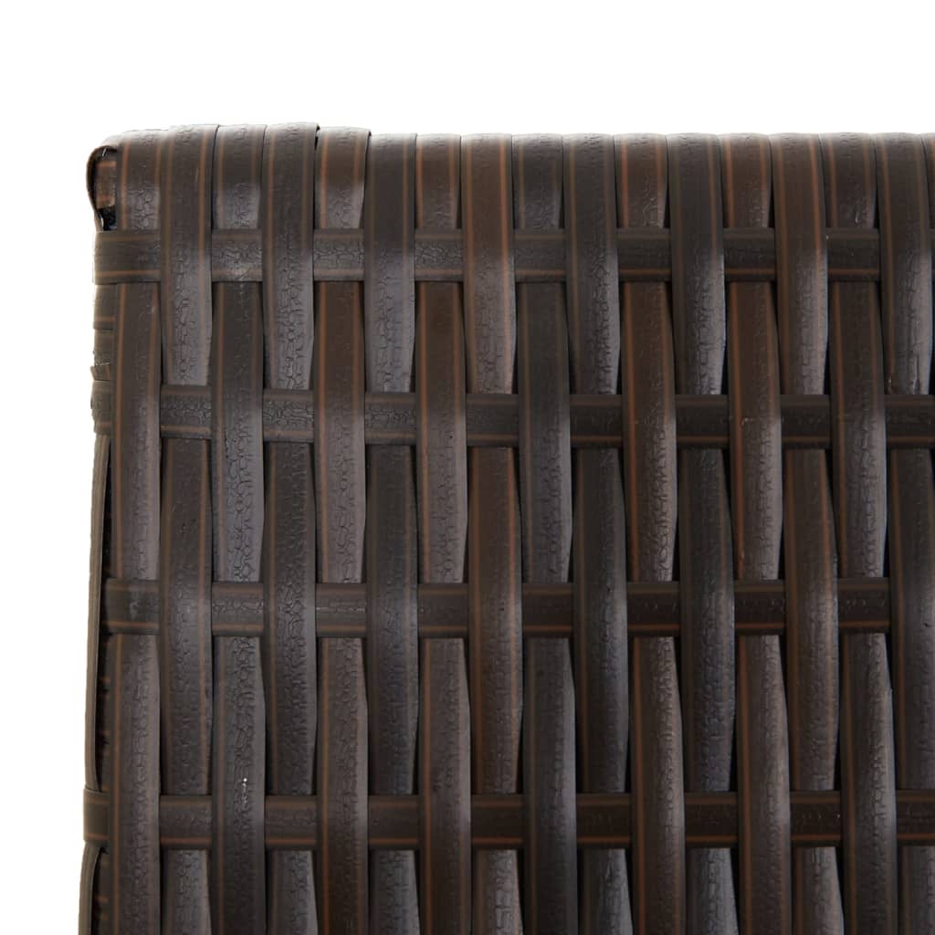 vidaXL Kamerscherm 3 panelen poly rattan zwart