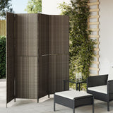 vidaXL Kamerscherm 3 panelen poly rattan zwart