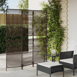vidaXL Kamerscherm 3 panelen poly rattan zwart