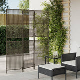 vidaXL Kamerscherm 3 panelen poly rattan zwart
