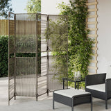 vidaXL Kamerscherm 3 panelen poly rattan zwart