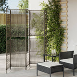 vidaXL Kamerscherm 3 panelen poly rattan zwart