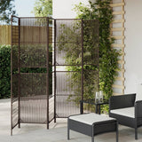 vidaXL Kamerscherm 3 panelen poly rattan zwart