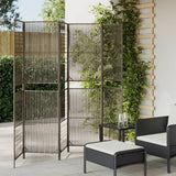vidaXL Kamerscherm 3 panelen poly rattan zwart