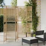 vidaXL Kamerscherm 3 panelen poly rattan zwart