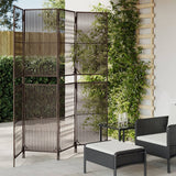 vidaXL Kamerscherm 3 panelen poly rattan zwart