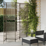 vidaXL Kamerscherm 3 panelen poly rattan zwart