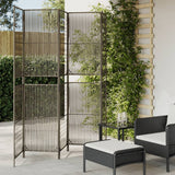 vidaXL Kamerscherm 3 panelen poly rattan zwart