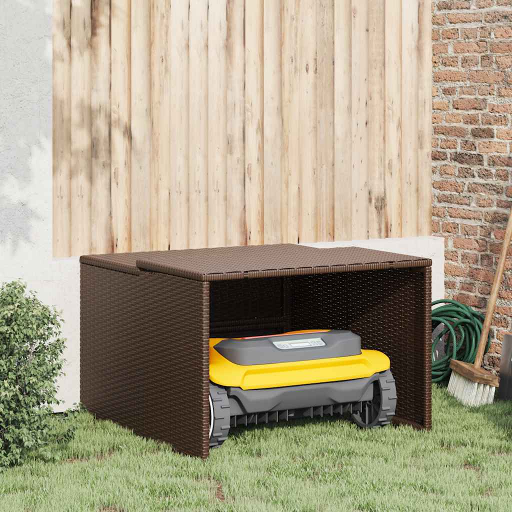vidaXL Garage voor robotmaaier 86x90x52/57 cm poly rattan zwart