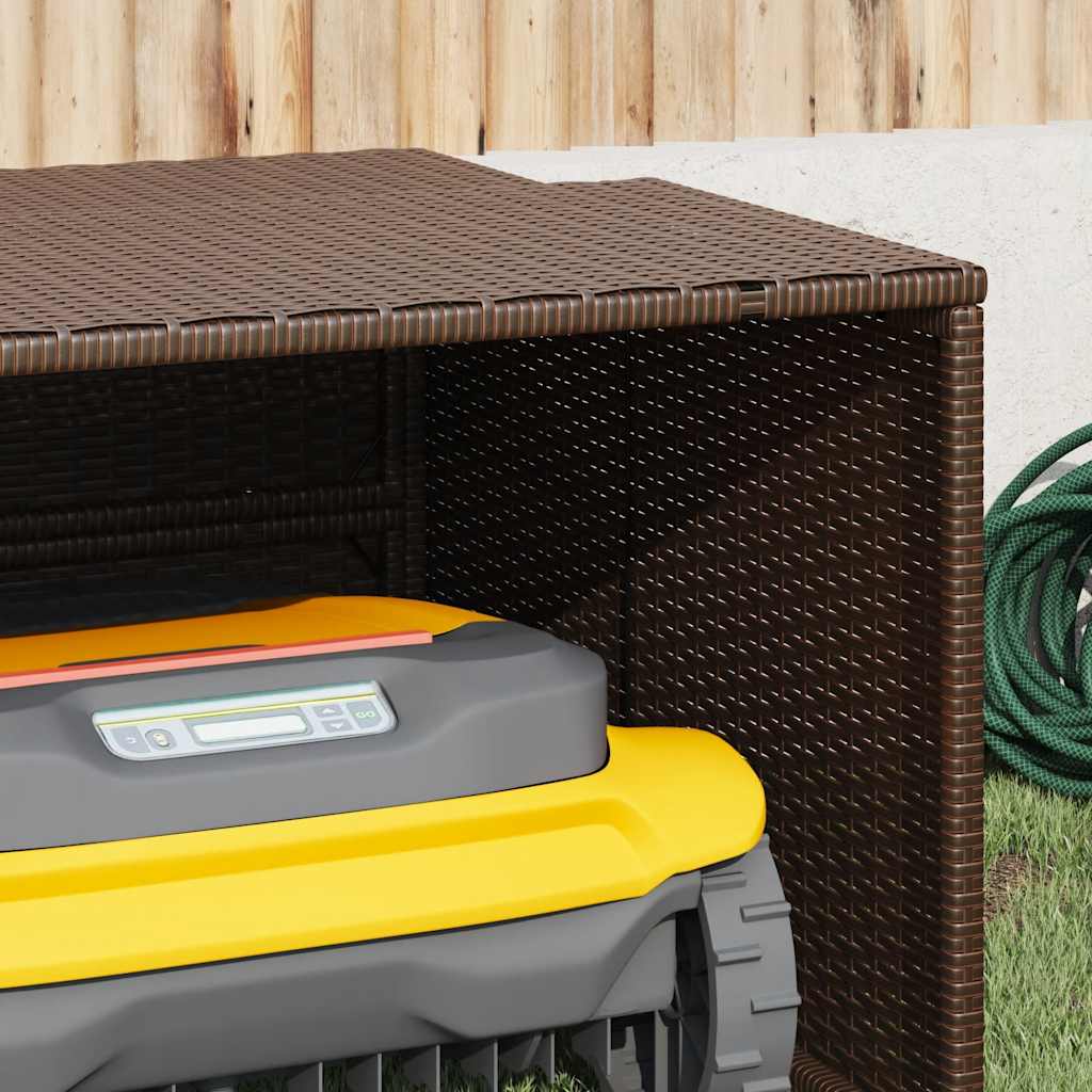 vidaXL Garage voor robotmaaier 86x90x52/57 cm poly rattan zwart