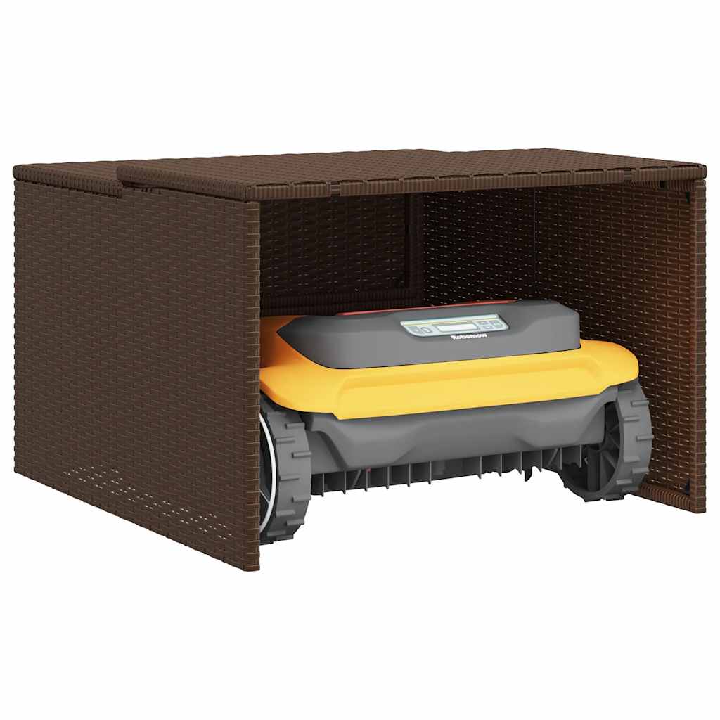 vidaXL Garage voor robotmaaier 86x90x52/57 cm poly rattan zwart