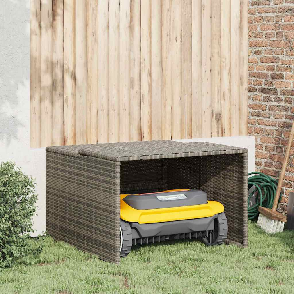 vidaXL Garage voor robotmaaier 86x90x52/57 cm poly rattan zwart