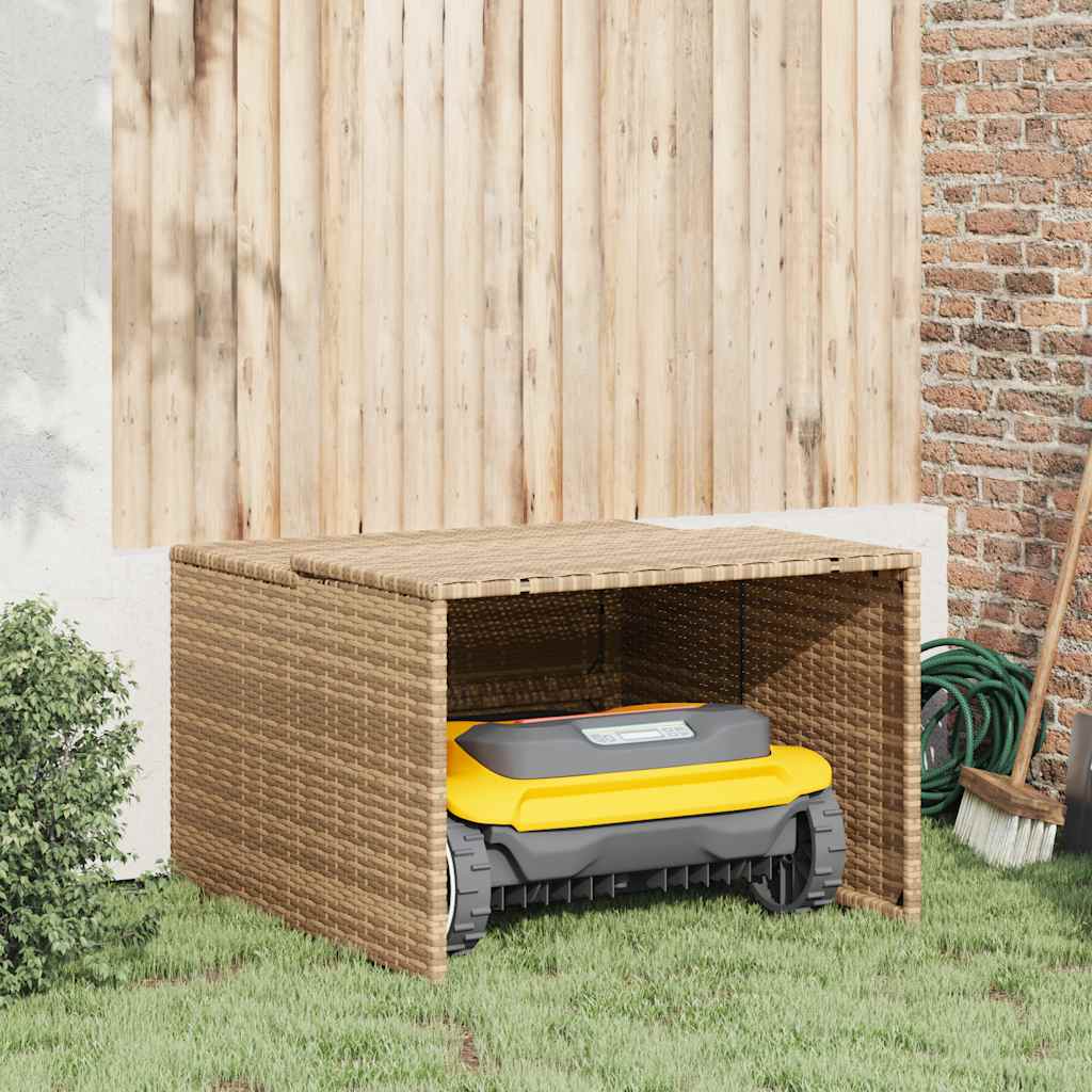 vidaXL Garage voor robotmaaier 86x90x52/57 cm poly rattan zwart