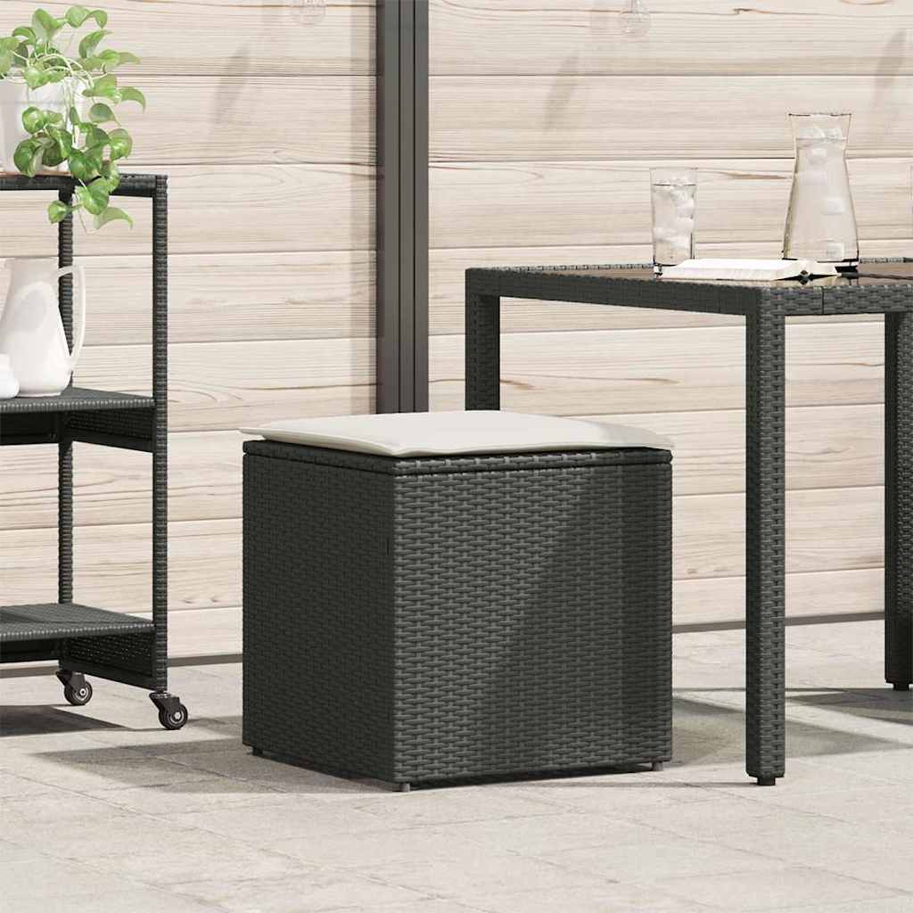 vidaXL Kussenbox met opslag Zwart 50 x 50 x 50 cm poly rattan