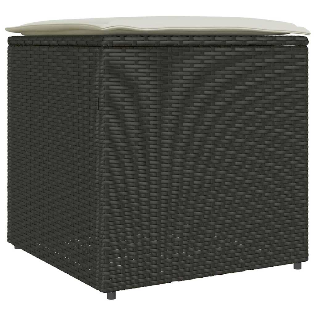 vidaXL Kussenbox met opslag Zwart 50 x 50 x 50 cm poly rattan