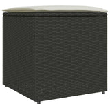 vidaXL Kussenbox met opslag Zwart 50 x 50 x 50 cm poly rattan