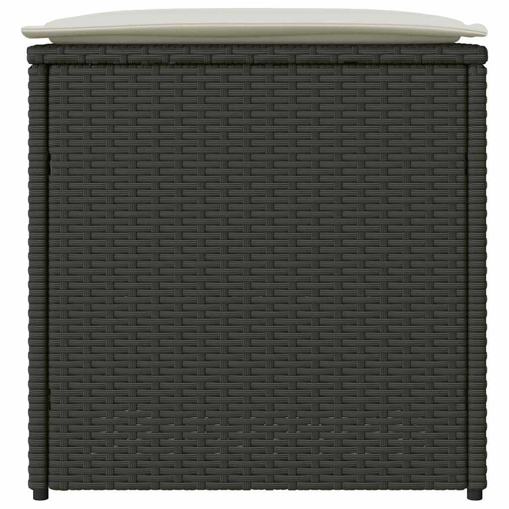 vidaXL Kussenbox met opslag Zwart 50 x 50 x 50 cm poly rattan