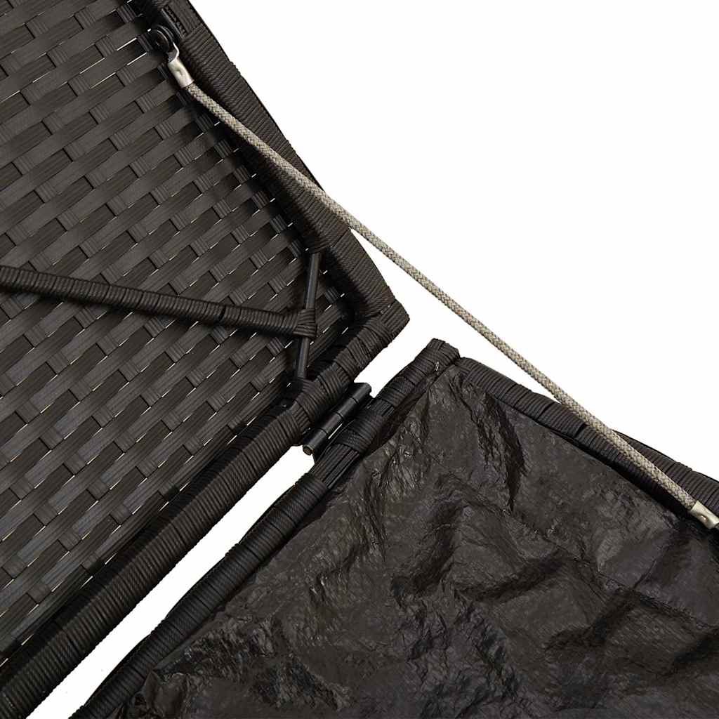 vidaXL Kussenbox met opslag Zwart 50 x 50 x 50 cm poly rattan